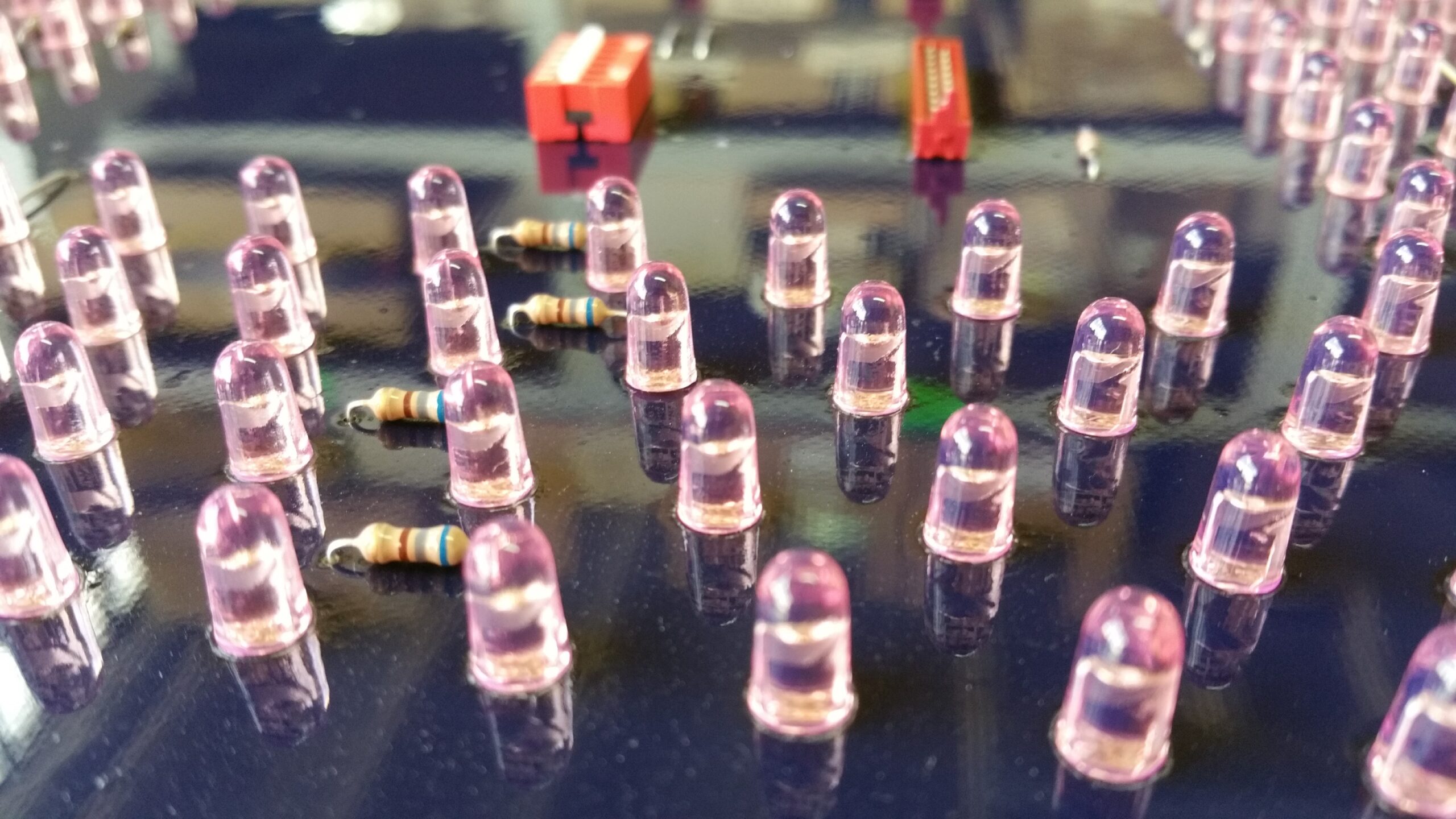 SMT and THT components on a PCB